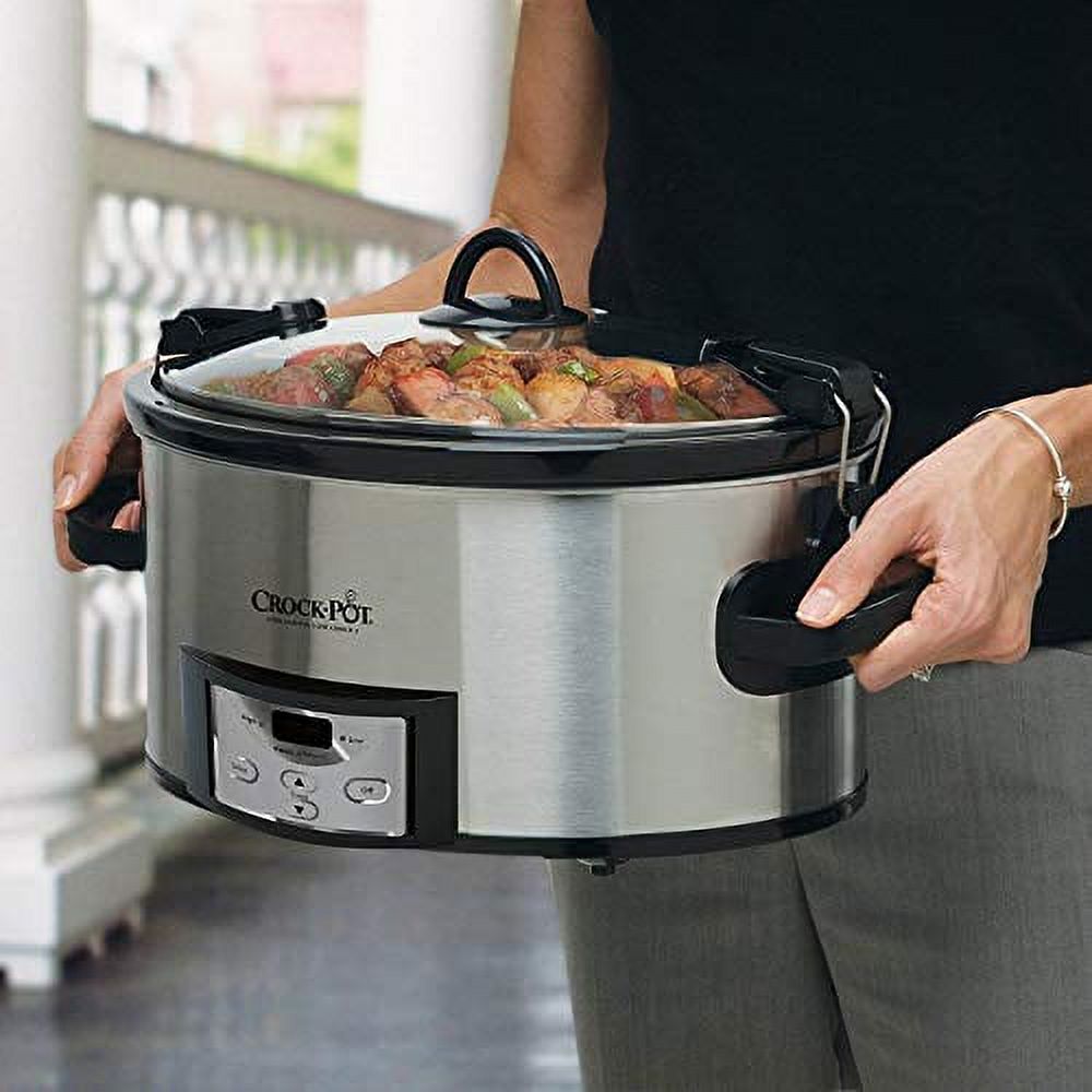 6 Qt Programmable Slow Cooker, Silver E8259