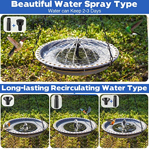 Solar Powered Bird Bath Fountain with 4 Water Spray Q52540