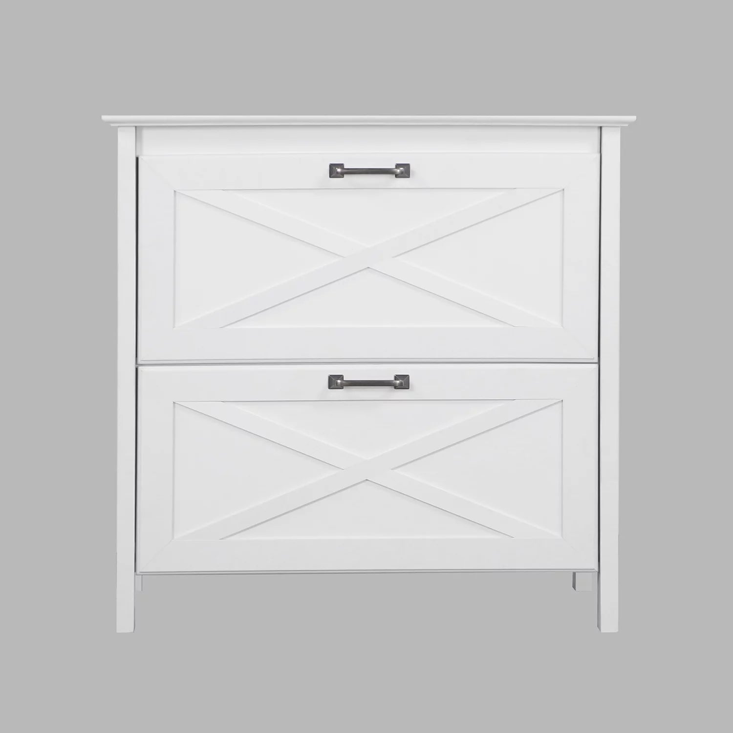 White 2-Drawer Wood File Cabinet O837