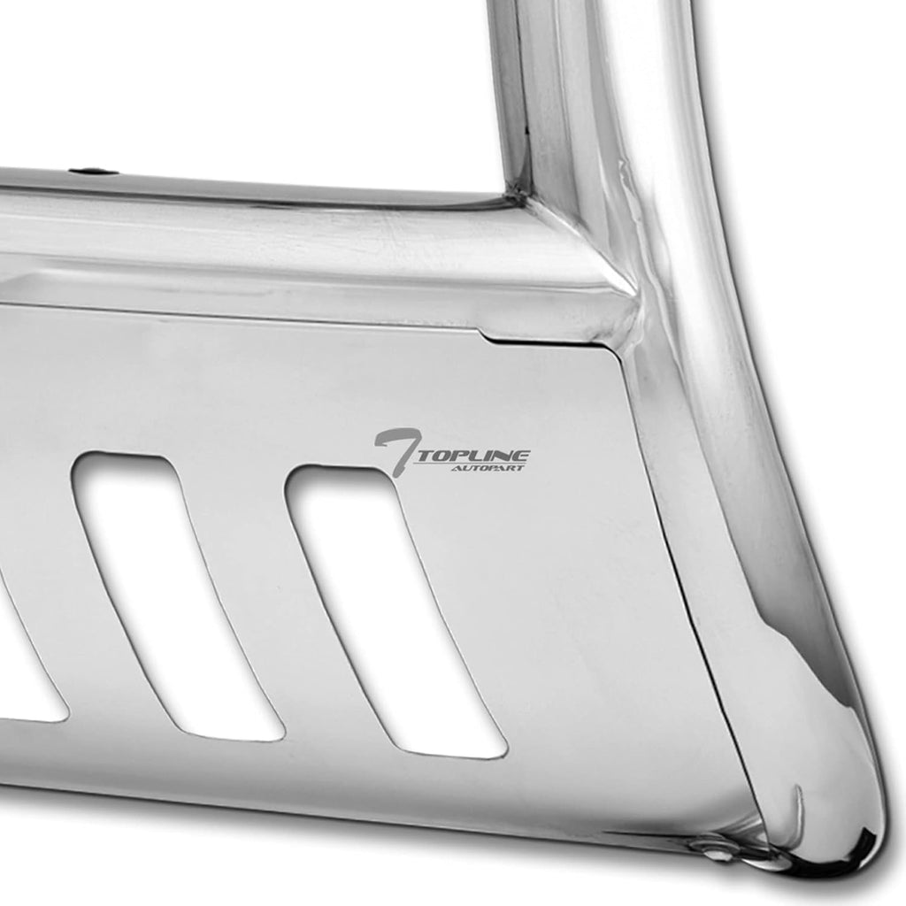 Polished Stainless Steel Bull Bar Front Bumper Grill Guard With Skid Plate R45022