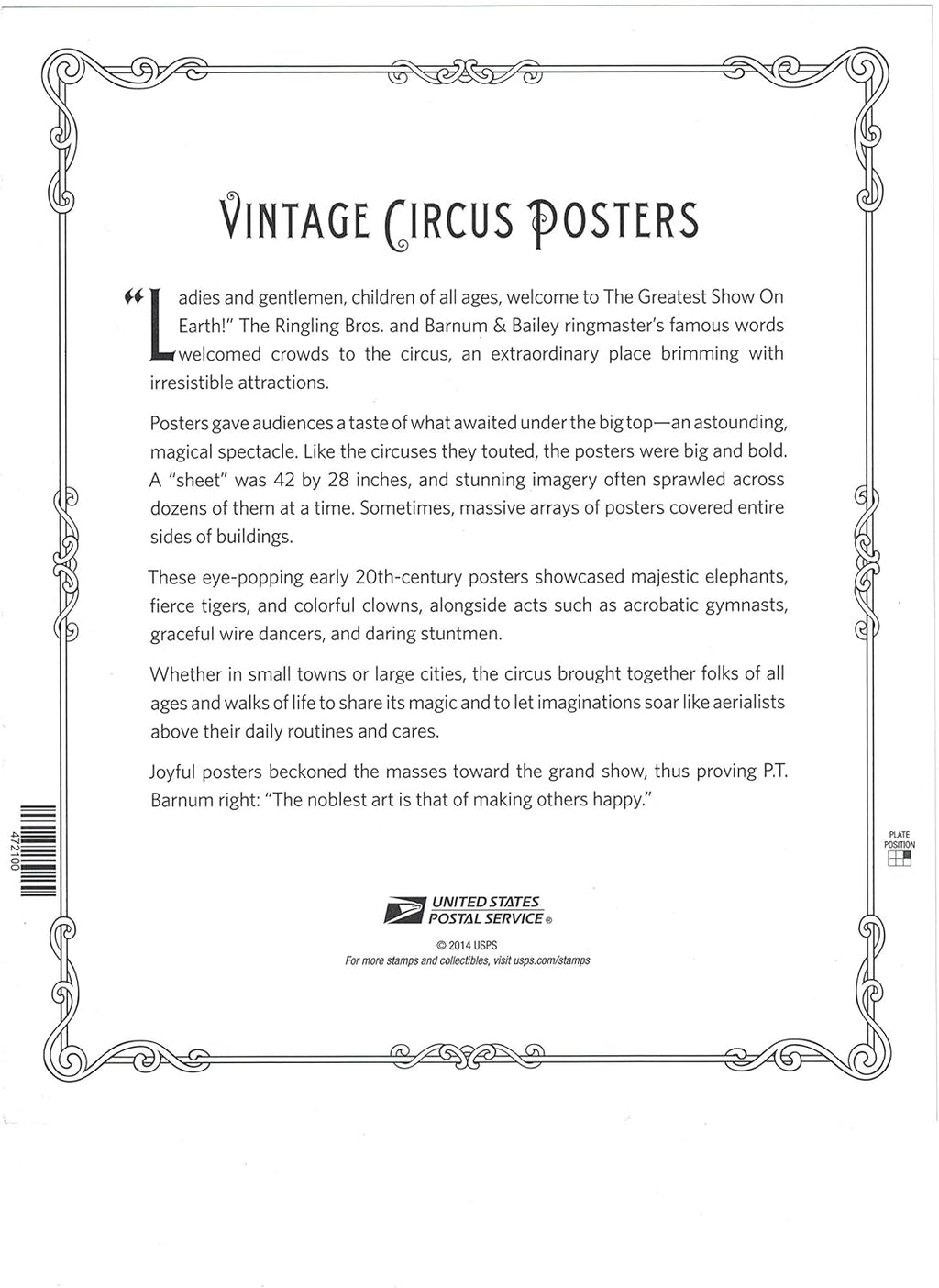 Vintage Circus Posters, Sheet of 16 Postage Stamps Z484855