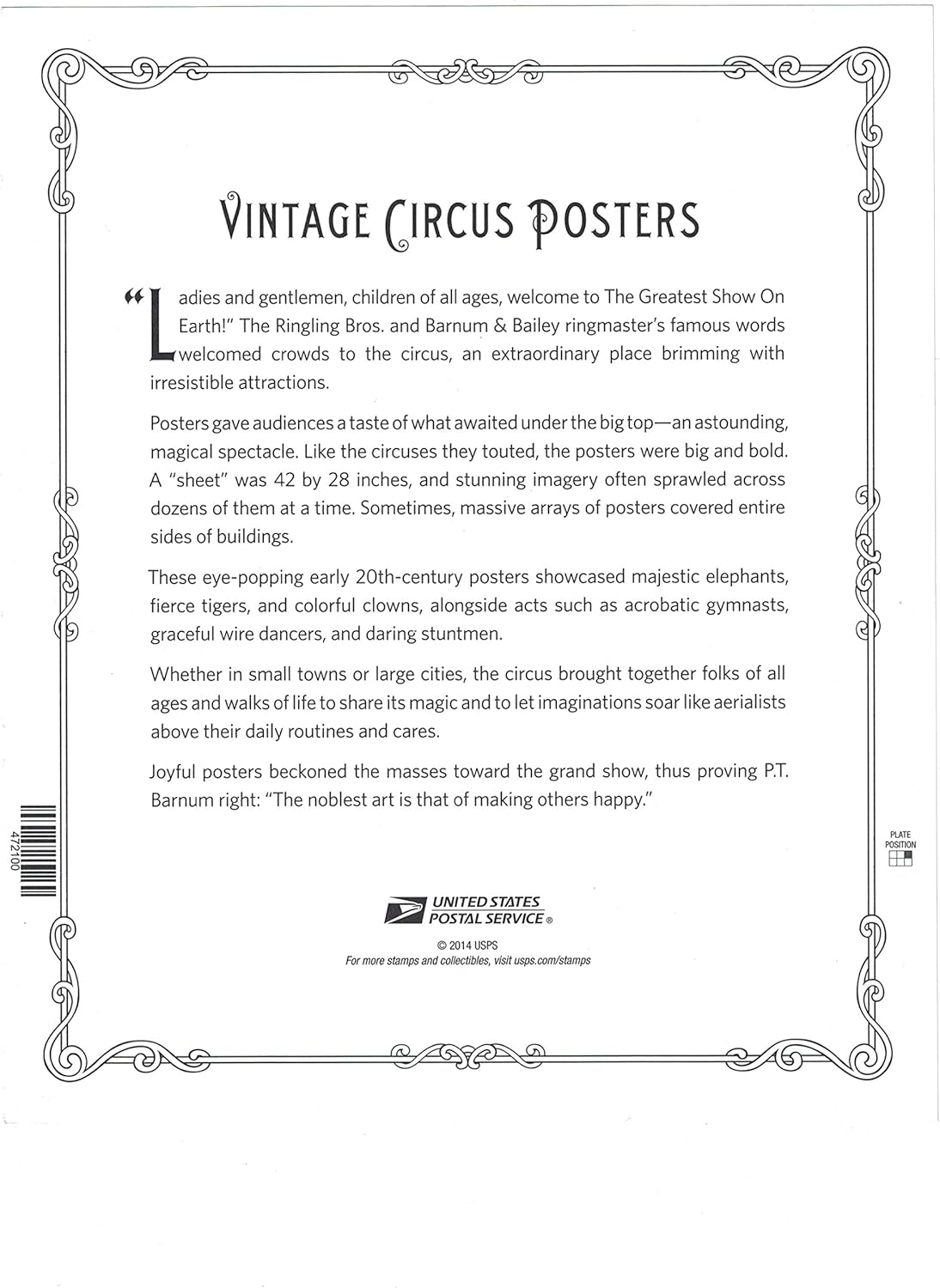 Vintage Circus Posters, Sheet of 16 Postage Stamps Z484855