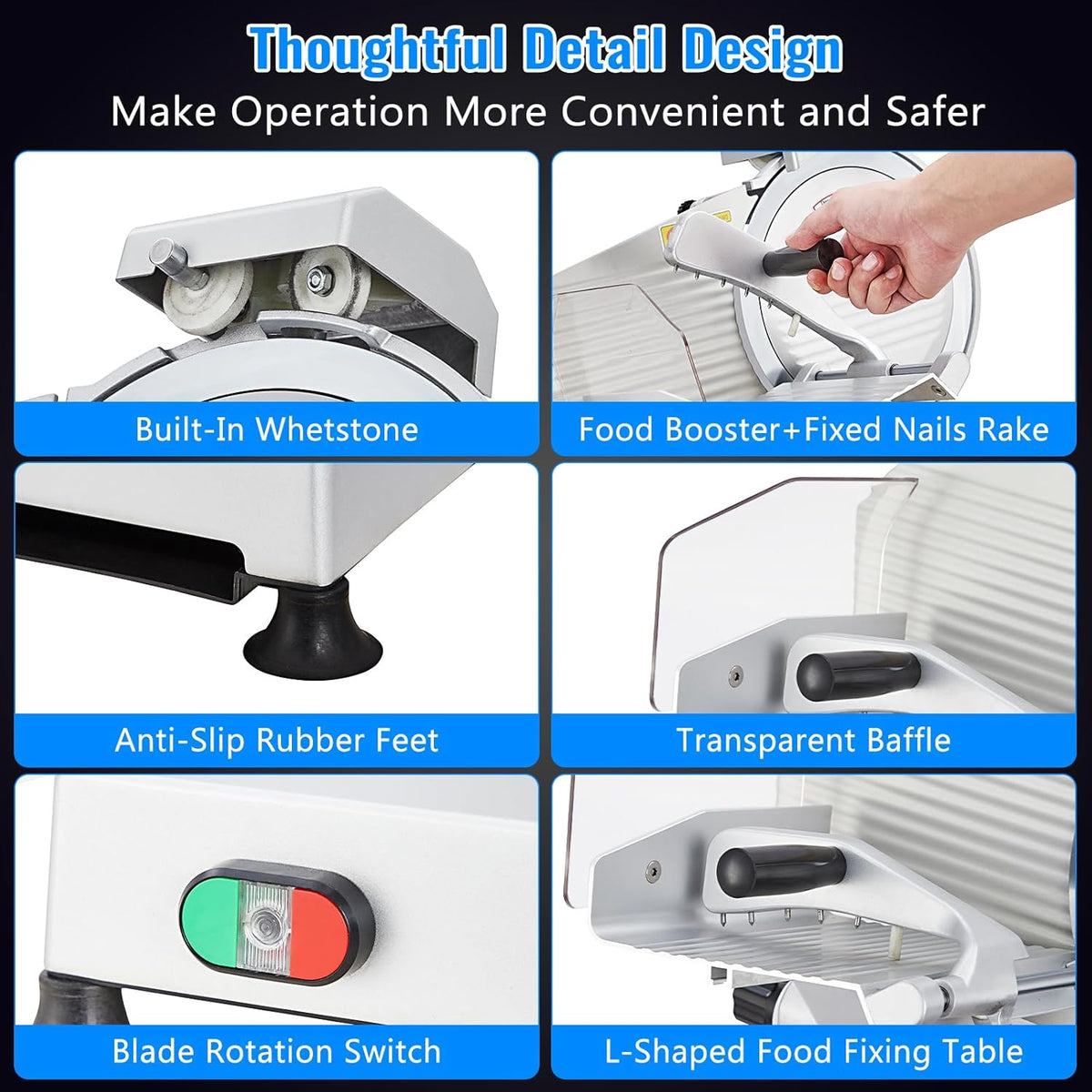 240W Electric Food Slicer with 10" Stainless Steel Blade Q4161