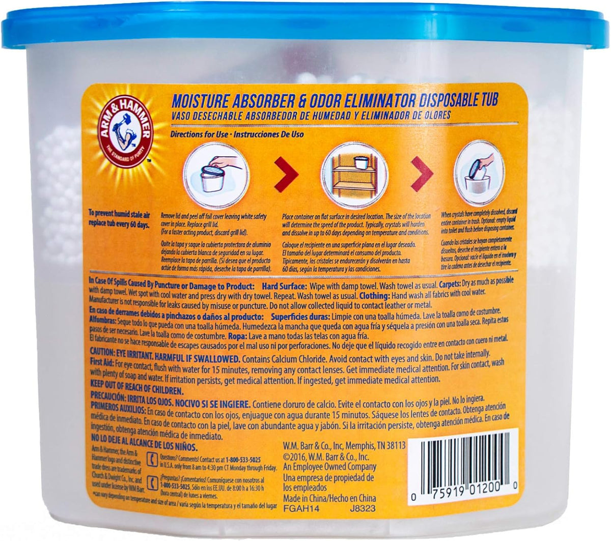 Fragrance Free Disposable Moisture Absorber and Odor Eliminator 14 oz. Tub X655671
