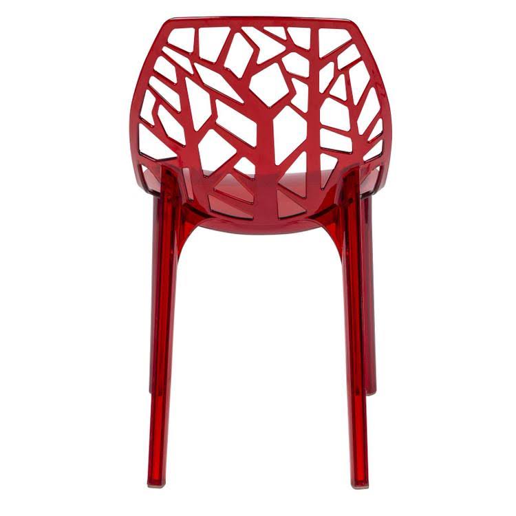 Transparent Red Dining Chair, Set of 2 U4942