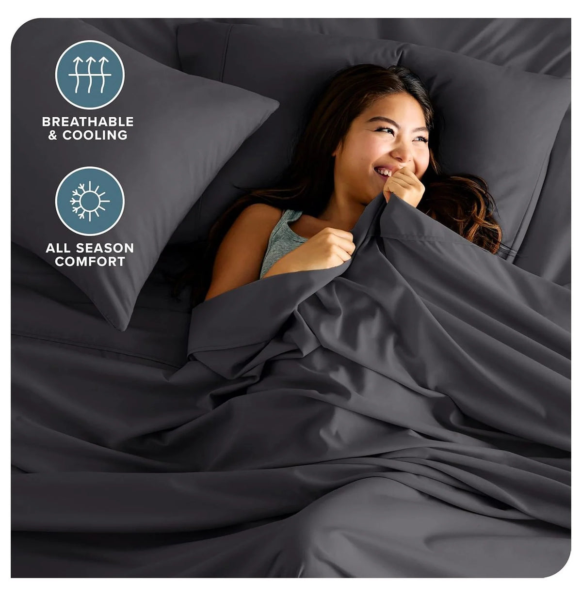 Short Queen 4 Piece Microfiber Sheet Set with Deep Pockets U64585