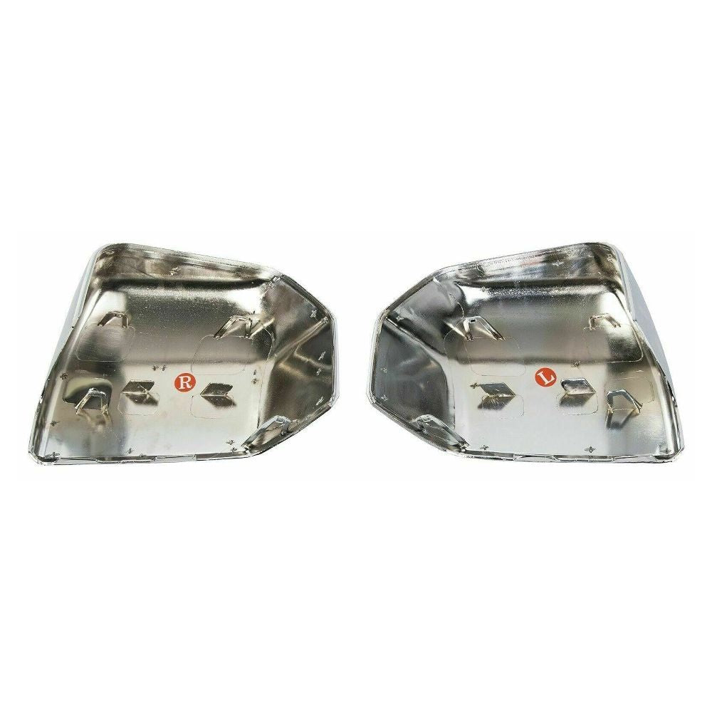 Chrome Pair Top Mirror Covers Caps Z3865