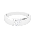 18K White Gold Three Stone Diamond Band Ring A99505