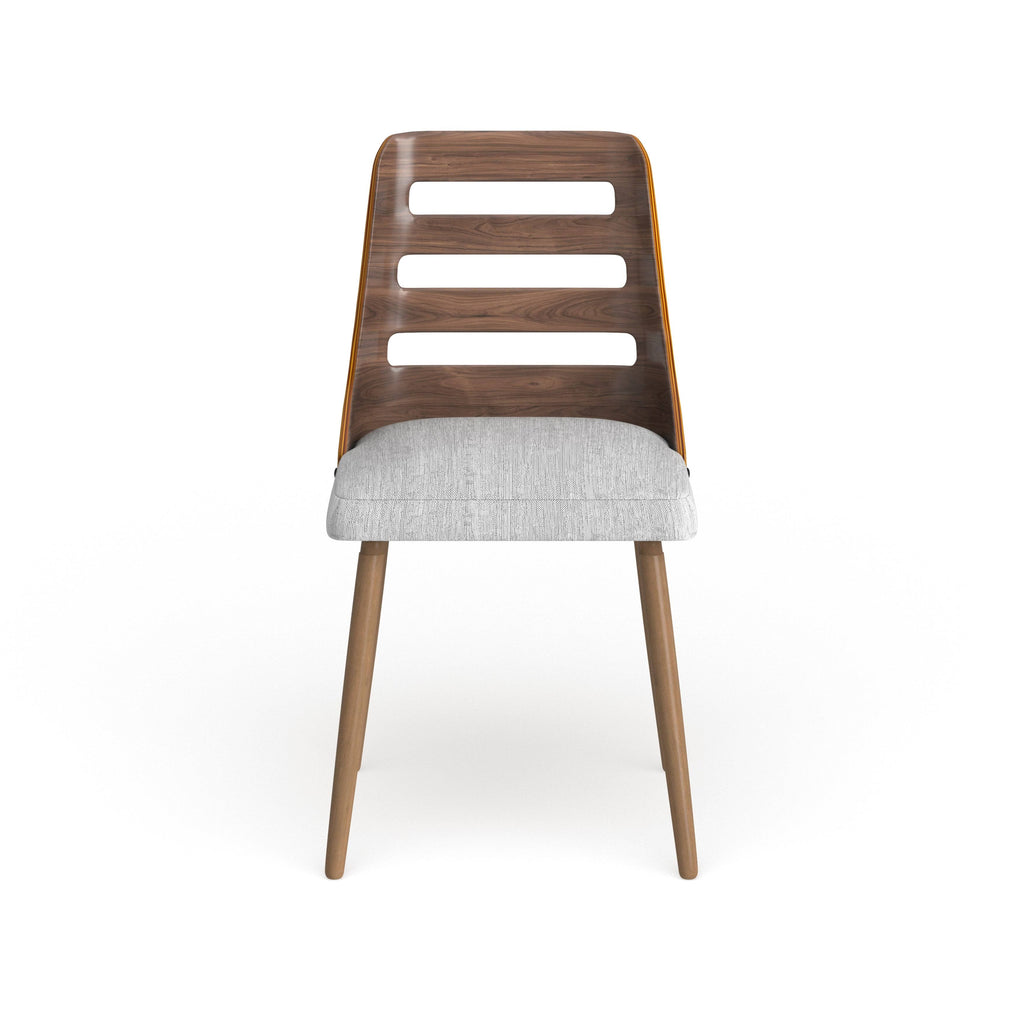 Walnut Wood Dining Chair with Grey Fabric Z199