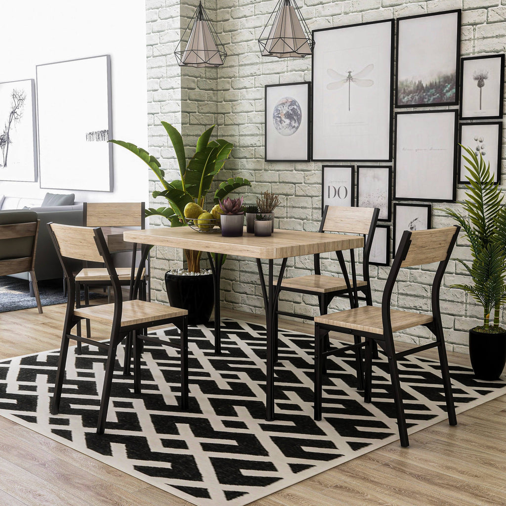 Industrial 5-Piece Dining Table Set X124056