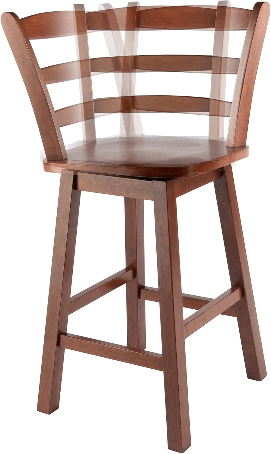 Walnut Ladder Back Swivel Seat Counter Stool D858
