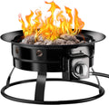 20.47-Inch Diameter Propane Gas Fire Pit with Carry Kit & Lava Rocks U523