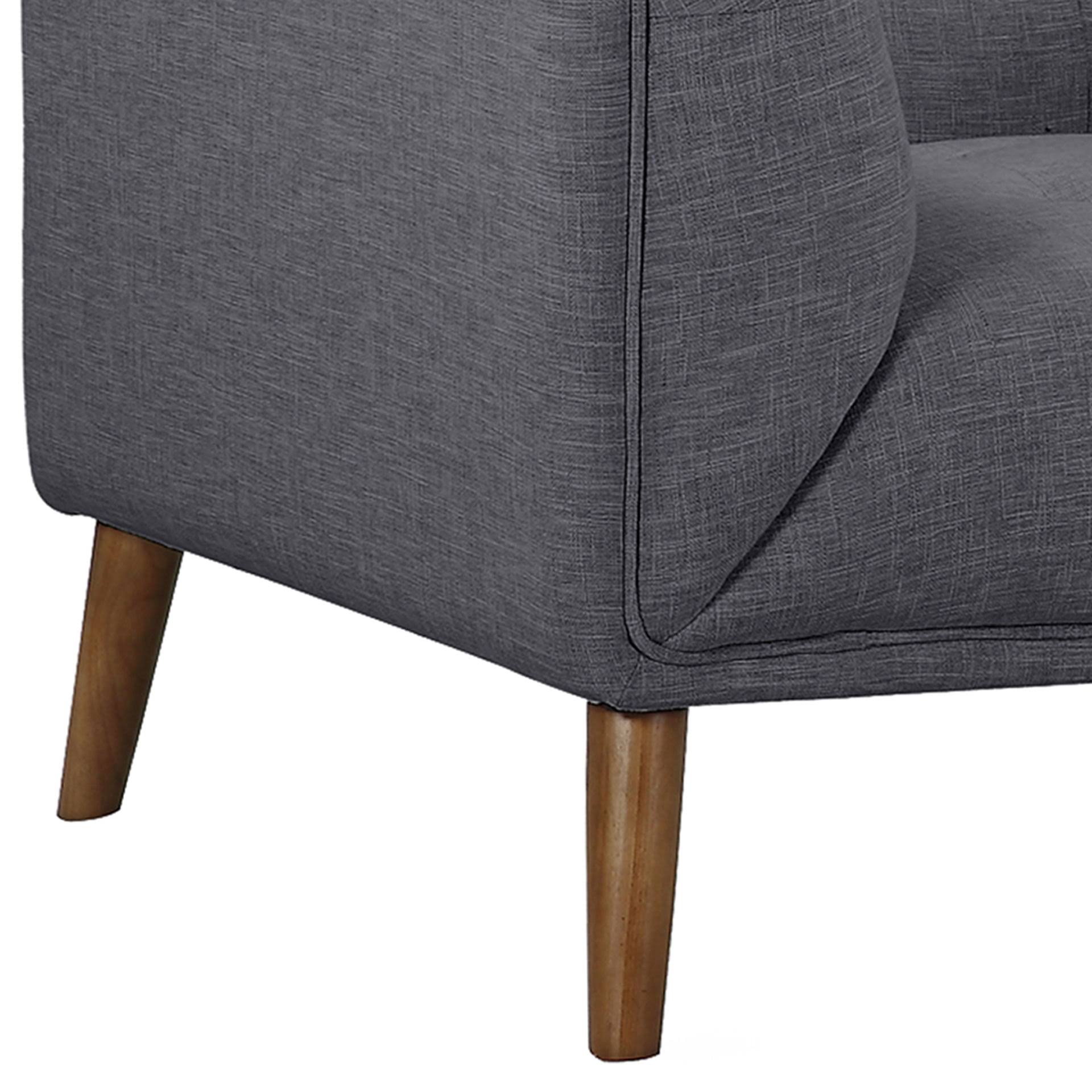 Dark Gray Linen Button-Tufted Chair I2887