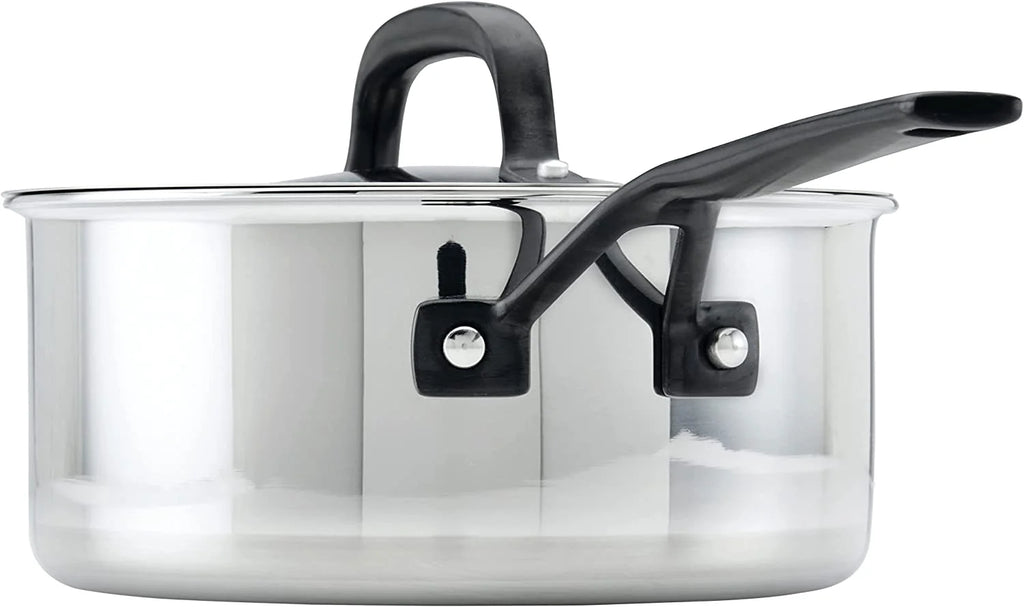 5-Ply Clad Stainless Steel Saucepan with Lid, 3 Quart F10897