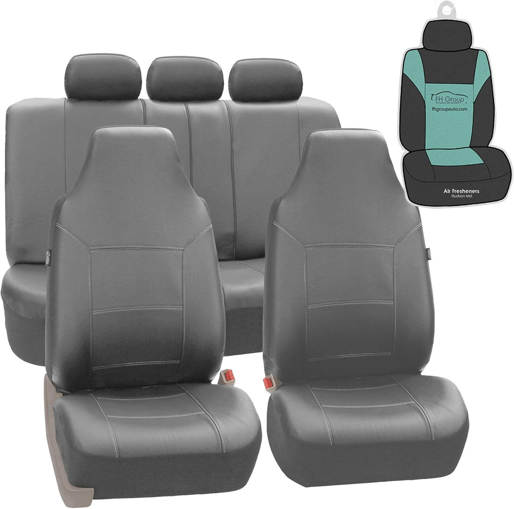 Gray Leather Seat Covers Full Set S876