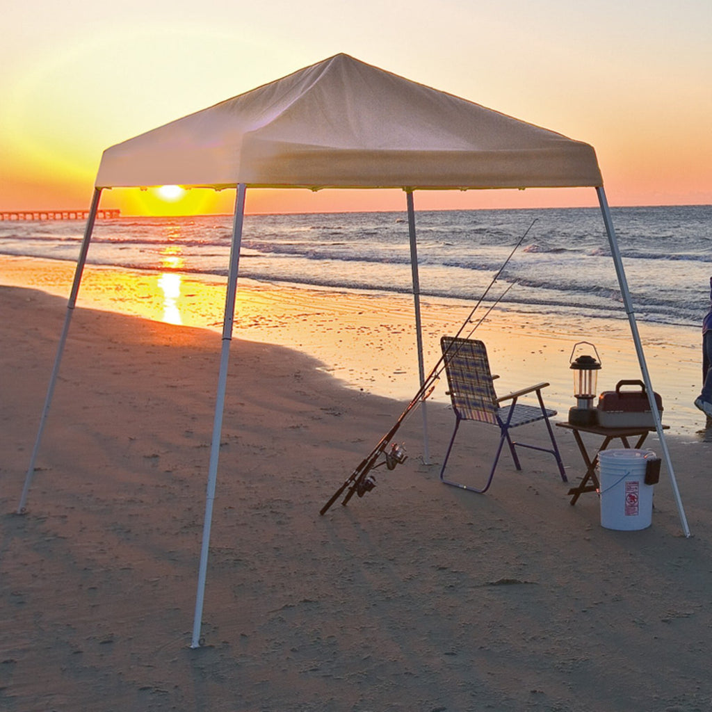 8' x 8' Pop-up Canopy Slant Leg Desert Bronze K7388