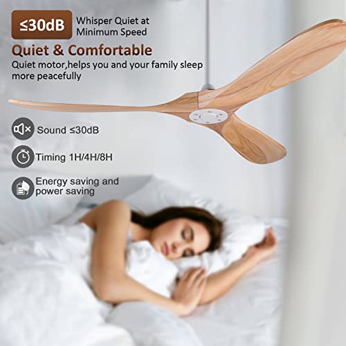 60 inch Solid Wood Ceiling Fan with Remote Control F13481