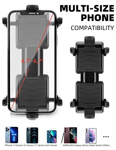 Adjustable Bike Phone Holder Handlebar Clip for 4.1" - 6.7" Smartphones S11052
