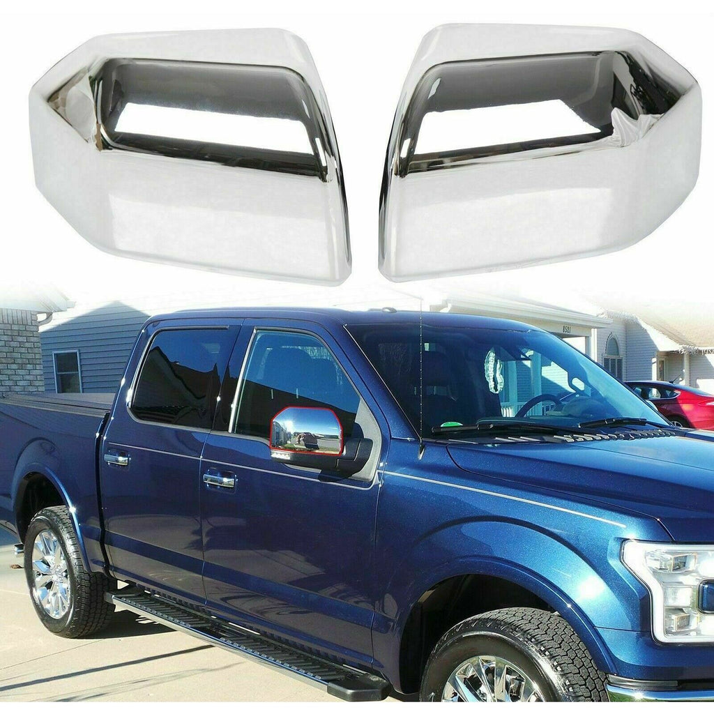 Chrome Pair Top Mirror Covers Caps Z3865