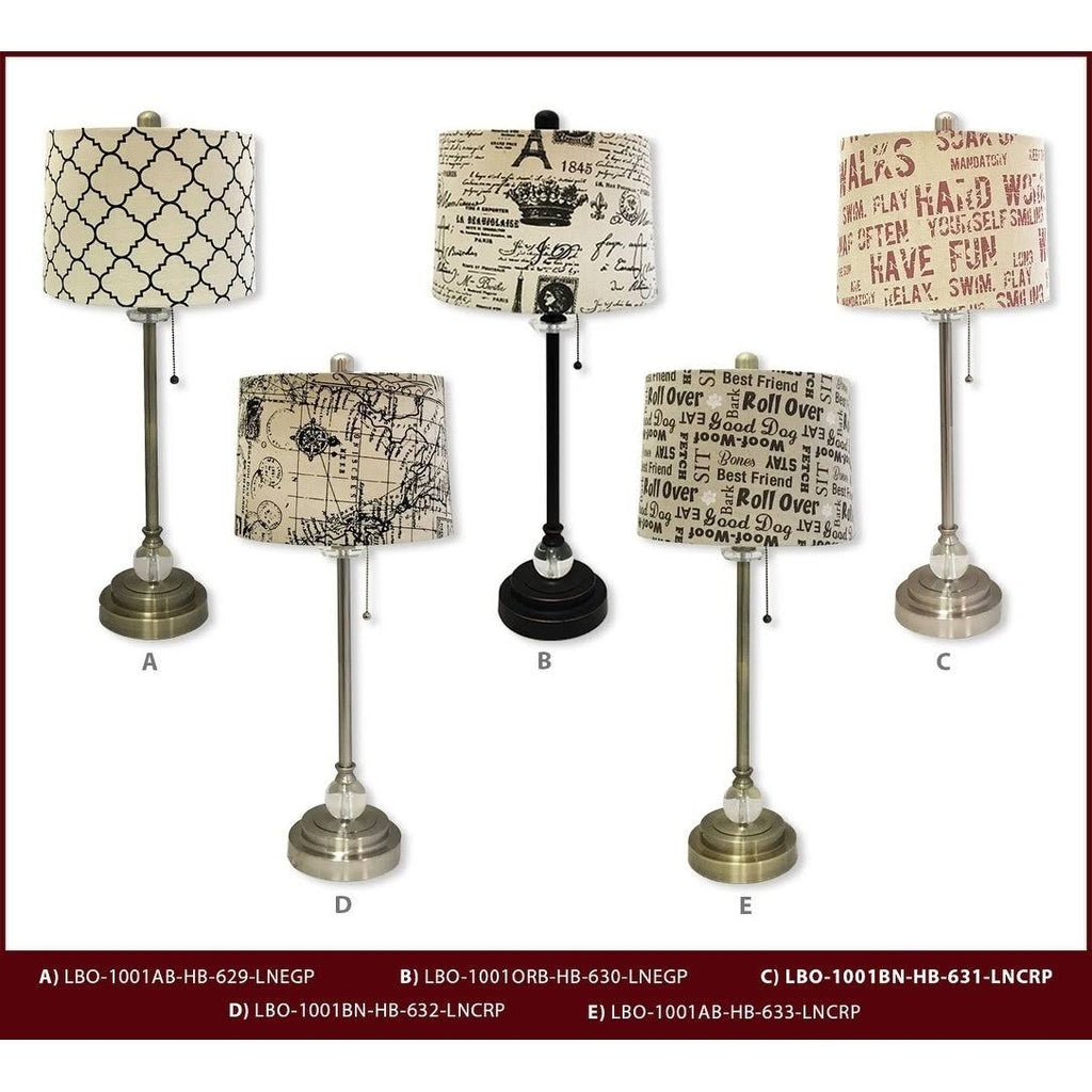 Buffet Lamp with Hardback Lamp Shade, Set of 2 S557405