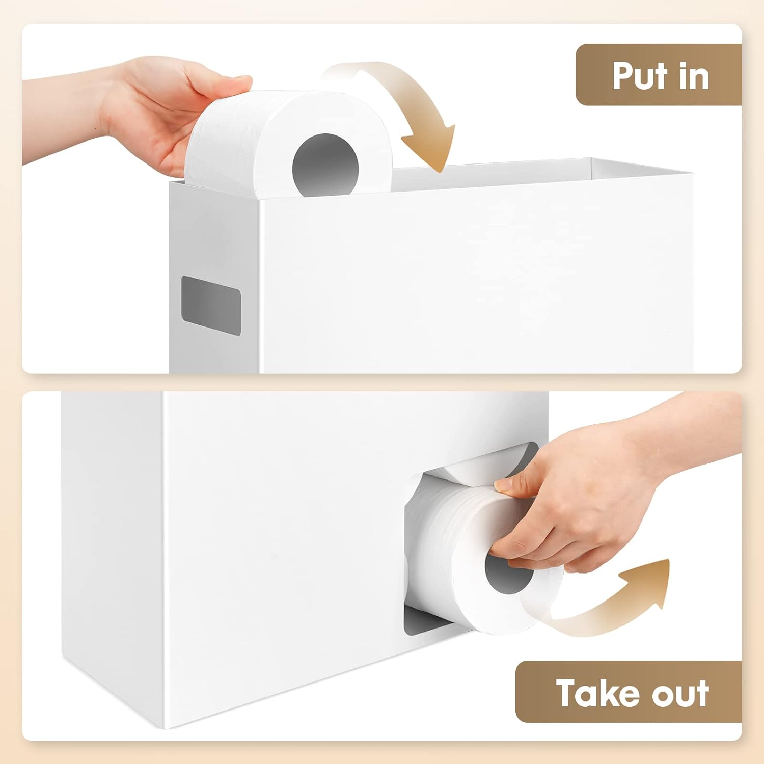 White Toilet Paper Storage Organizer C804976