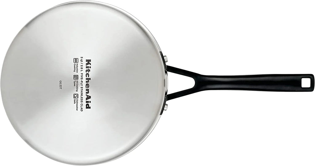 5-Ply Clad Stainless Steel Saucepan with Lid, 3 Quart F10897