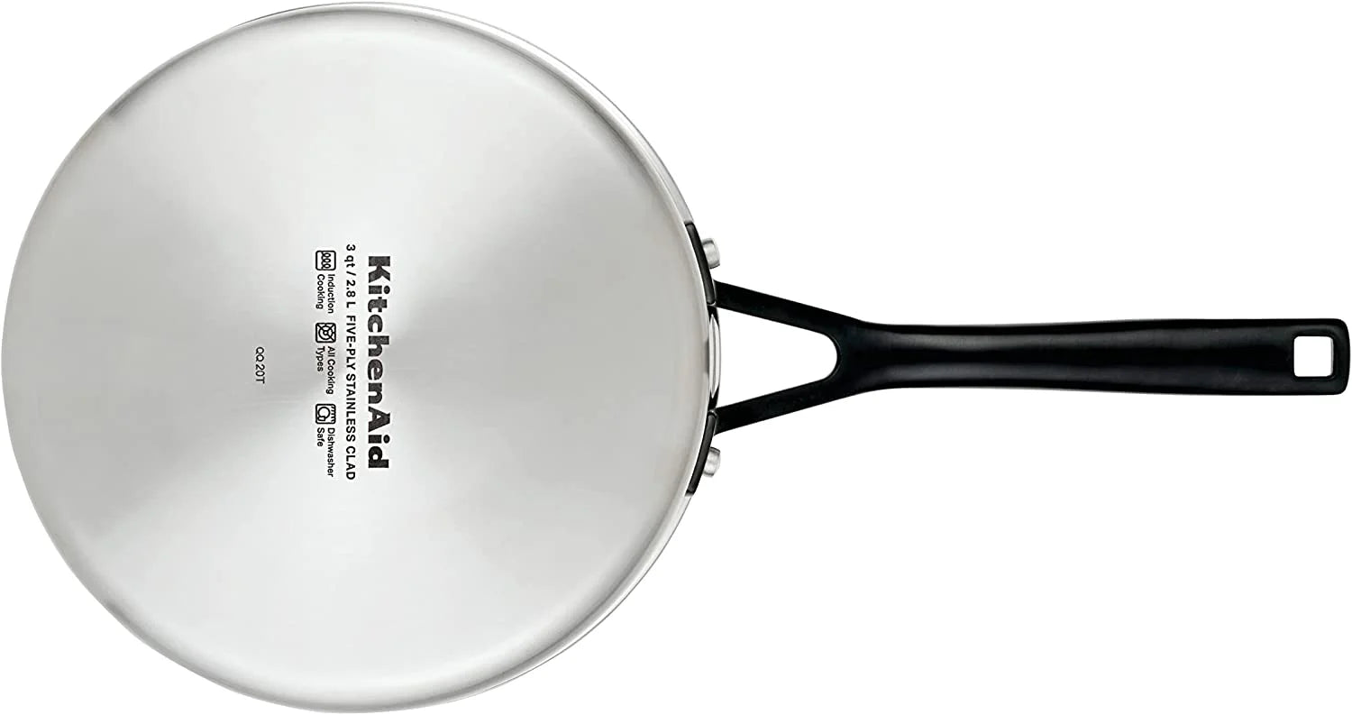 5-Ply Clad Stainless Steel Saucepan with Lid, 3 Quart F10897