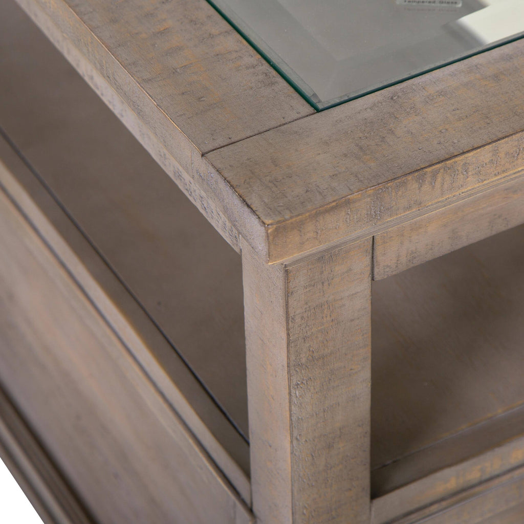 Dovetail Grey Chairside End Table R153