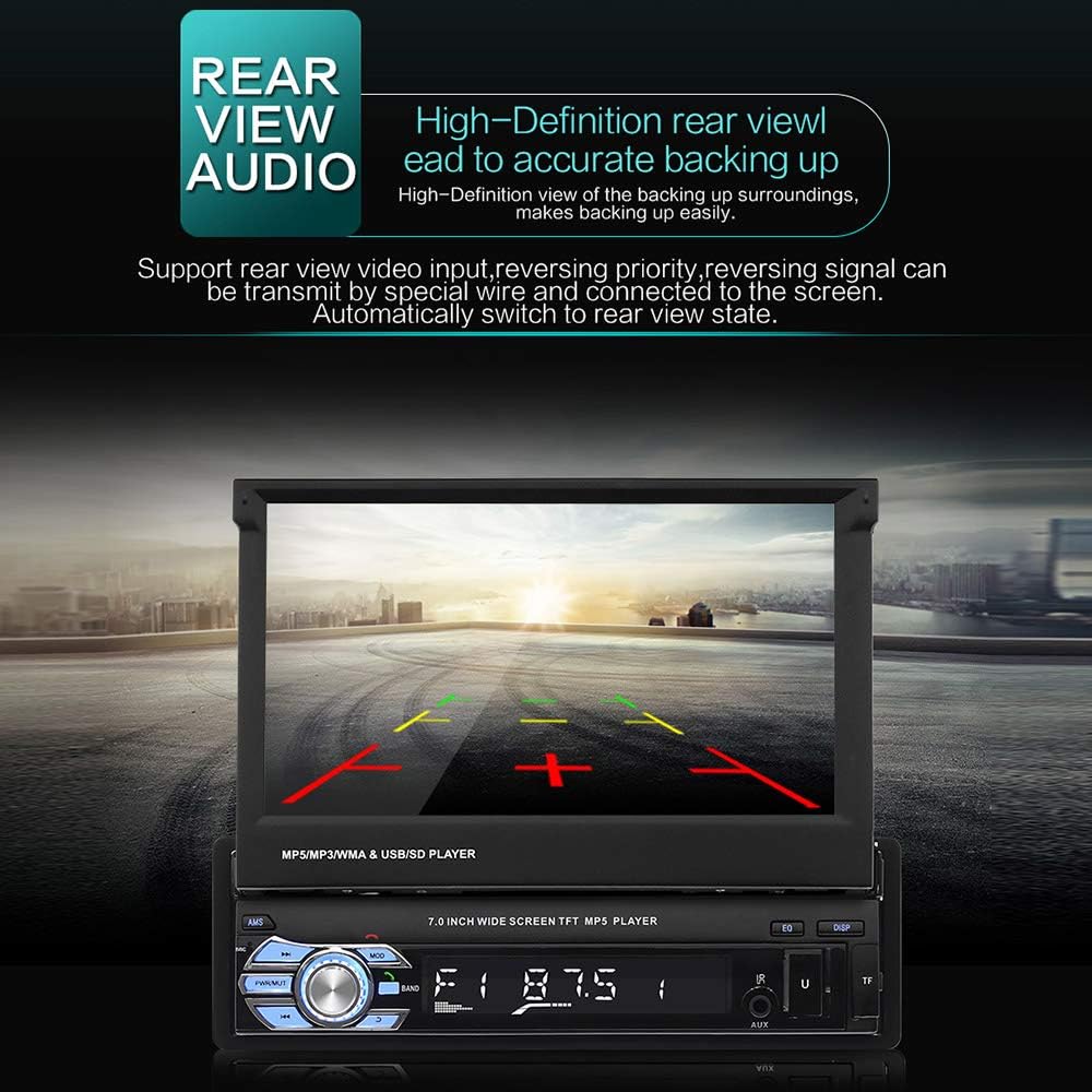 Single Din Touchscreen Car Stereo with Bluetooth FM Radio USB AUX Input C4310