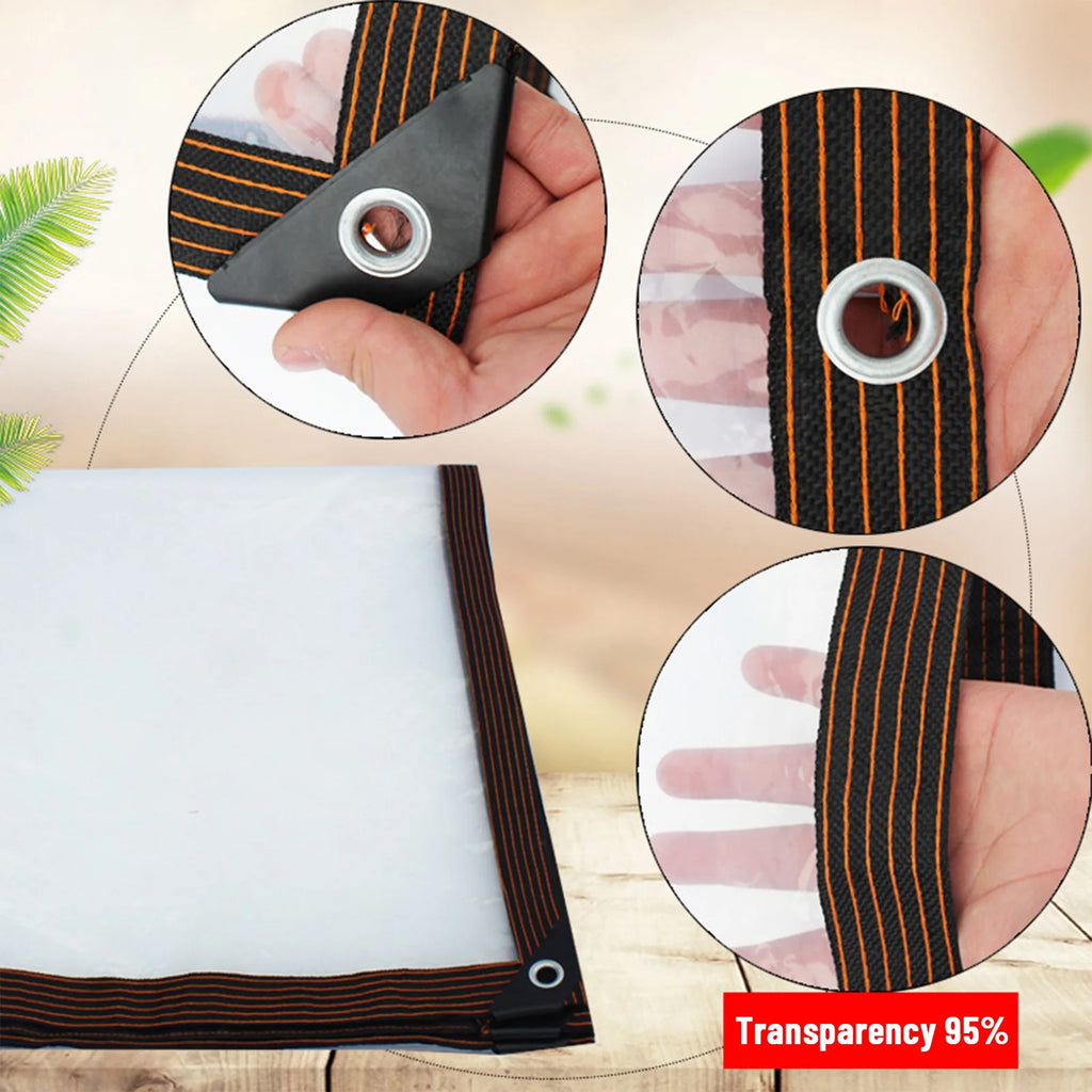 Clear Vinyl Coated PVC Tarps With Rustproof Grommets I679
