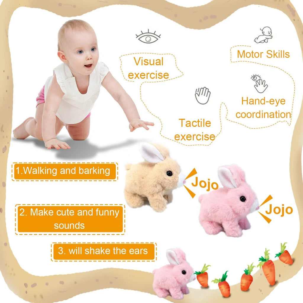 Easter Plush Stuffed Bunny Toy Walking Rabbit Educational Toys for Kids D228