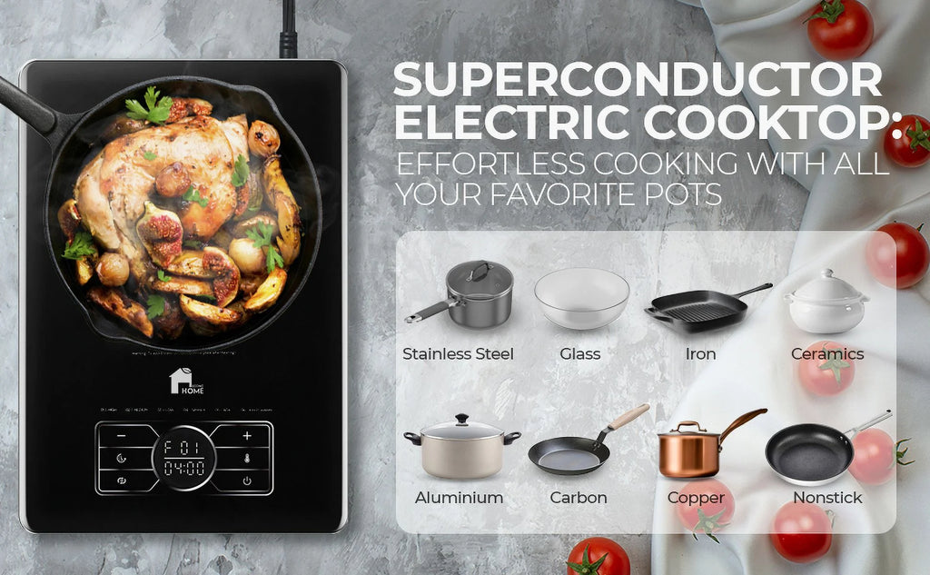 Portable Electric Cooktop Stainless Steel Microcrystalline Glass P816
