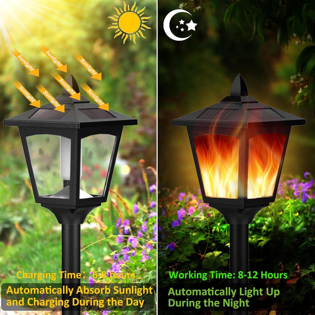 Solar Torch Light with Flickering Flame, IP55 Waterproof Solar Powered - 4 Pack K217