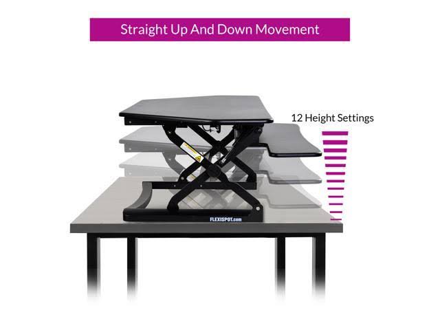 Black Adjustable Corner Standing Desk Riser R102