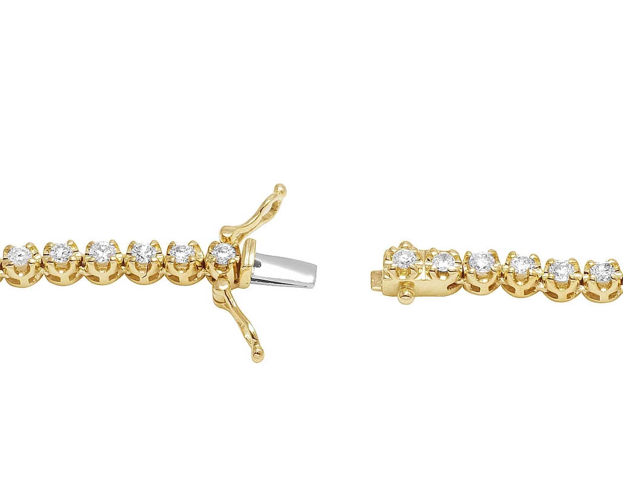 10K Yellow Gold Diamond Tennis Choker Necklace 4mm 21" 6.5CT H619421