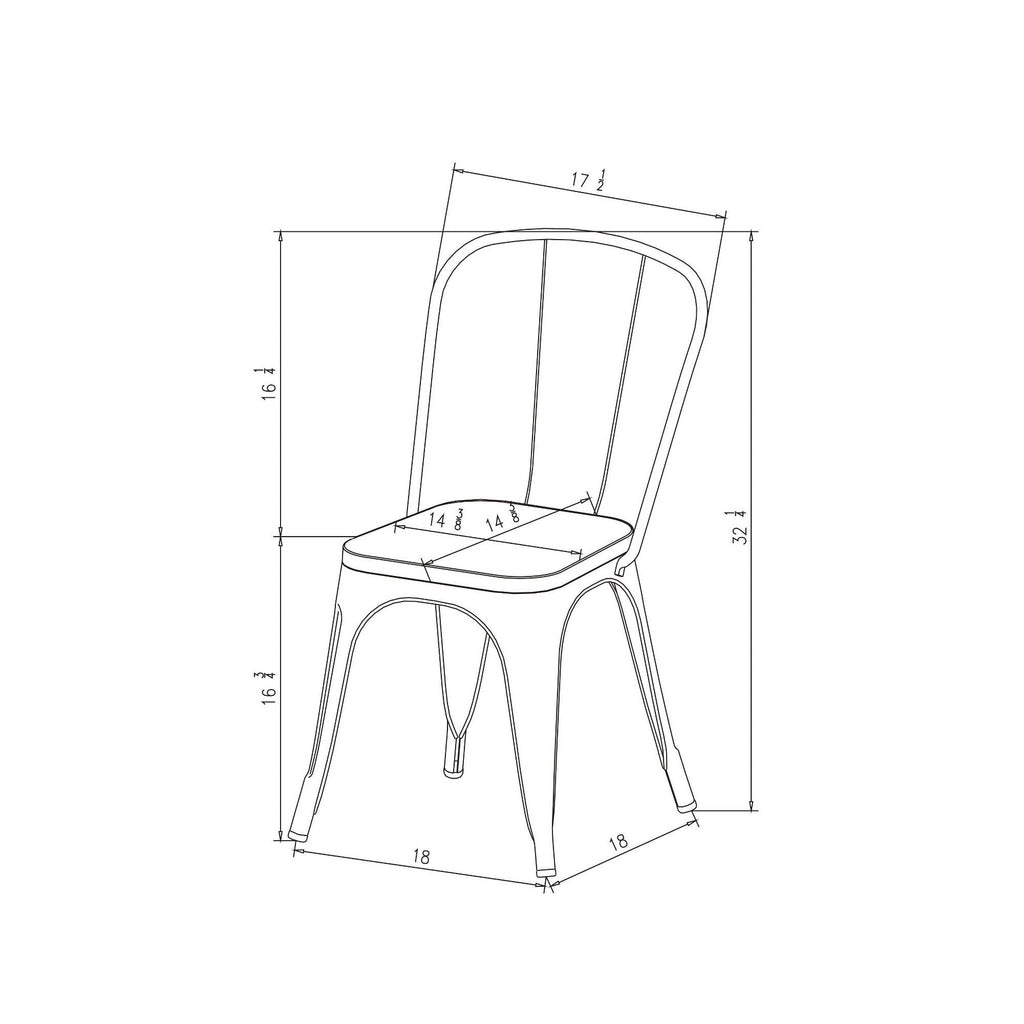 Navy Metal Dining Chair N104