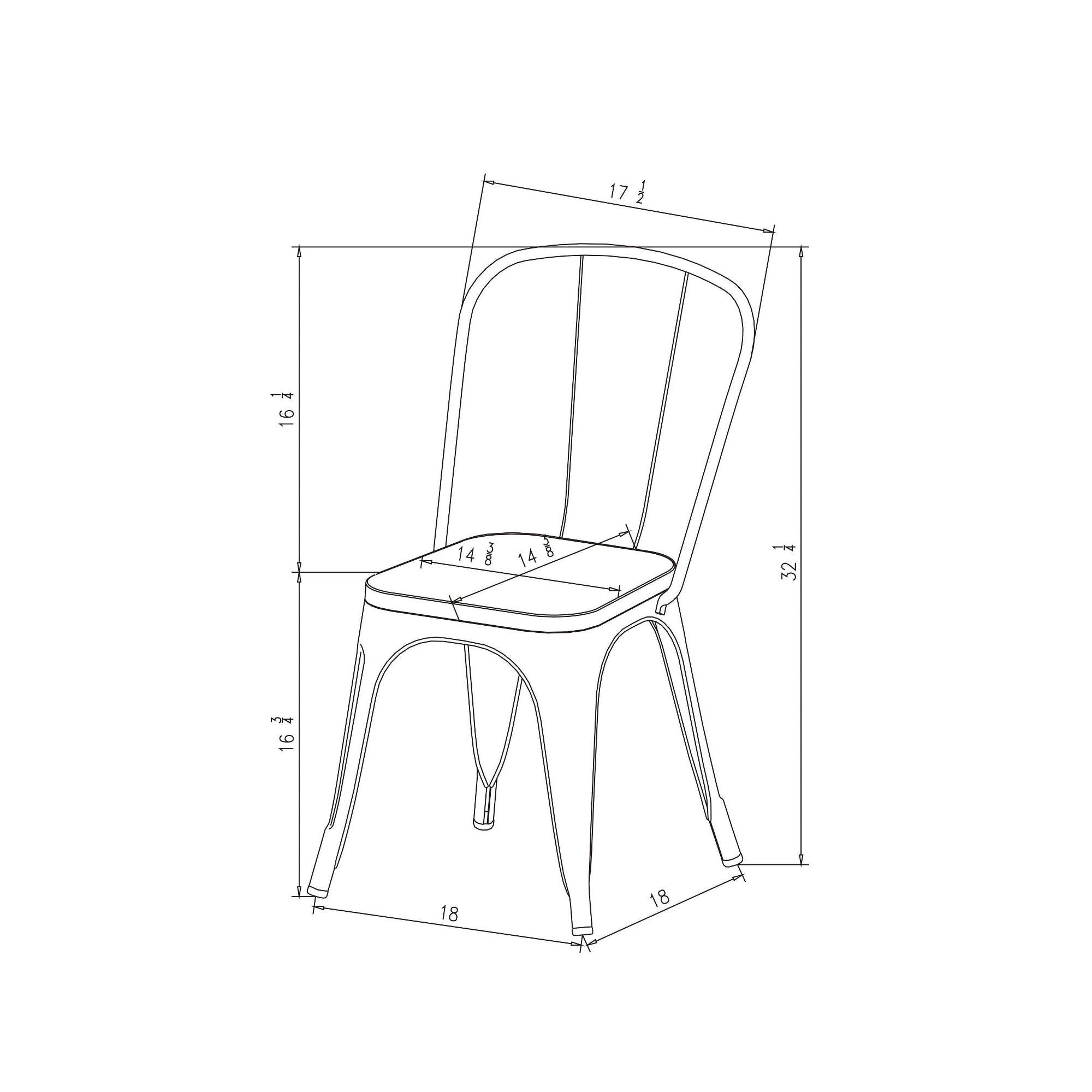 Navy Metal Dining Chair N104