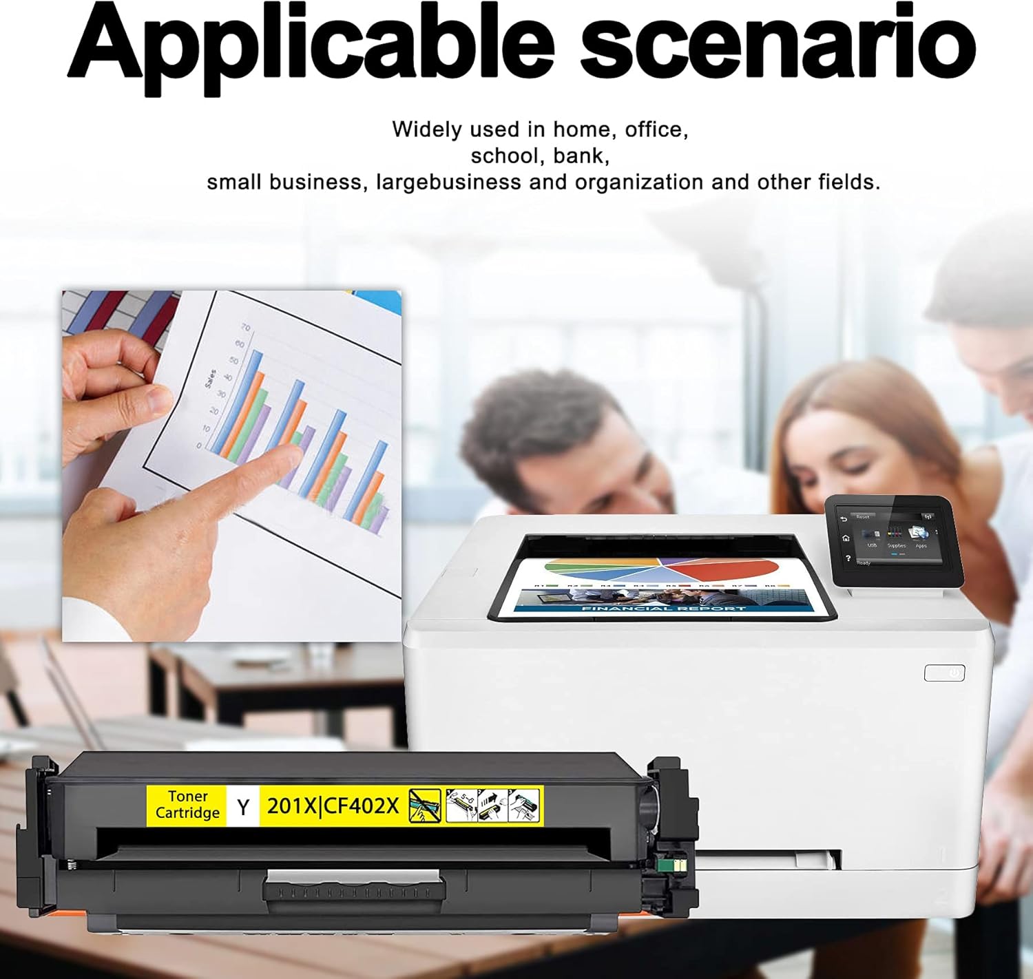 Yellow Toner Cartridge Replacement for HP Printers (1 Pack) O965655
