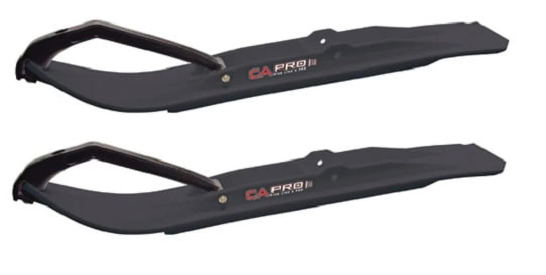 Black XT Snowmobile Skis with 8" Round Bars Complete Kit I683