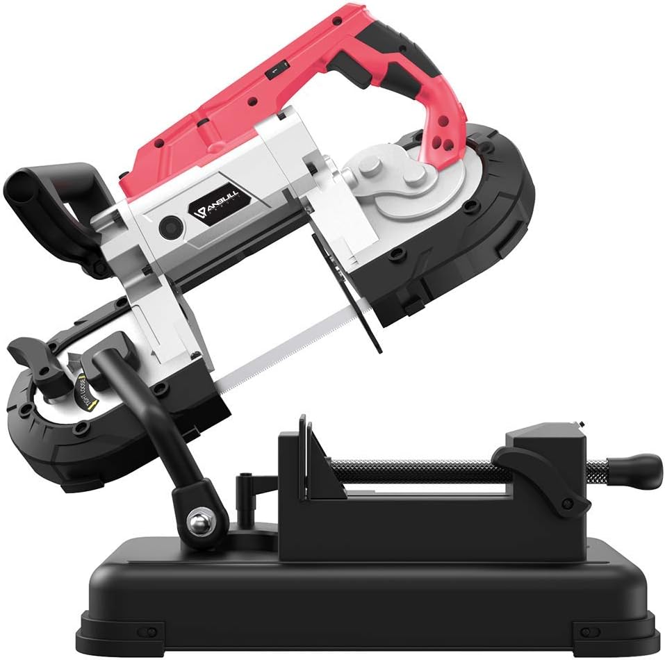 Portable Band Saw with Removable Alloy Steel Base, 10A 1100W Motor, 5-inch Deep Cut E9056