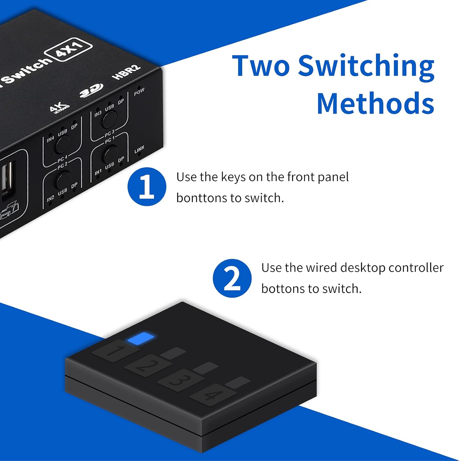 4 Port USB KVM Switch with 4 USB Cables F934