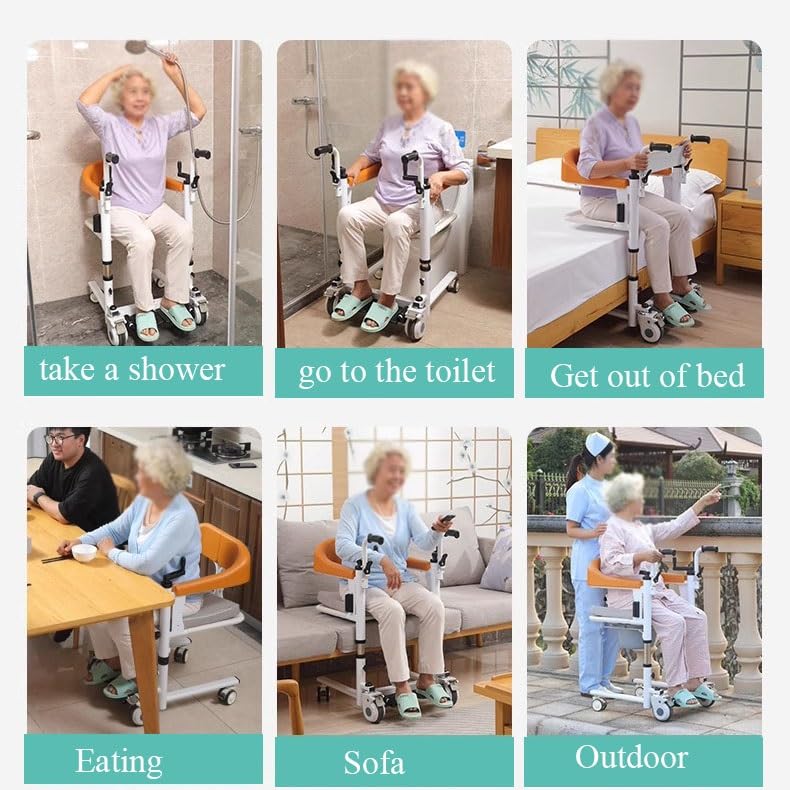 Portable Bath Lift Chair with 180° Split Seat and Wheels X630619