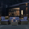 5 Pcs PE Rattan Patio Conversation Set K30317