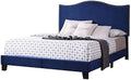 Blue Velvet King Size Upholstered Panel Bed W4571