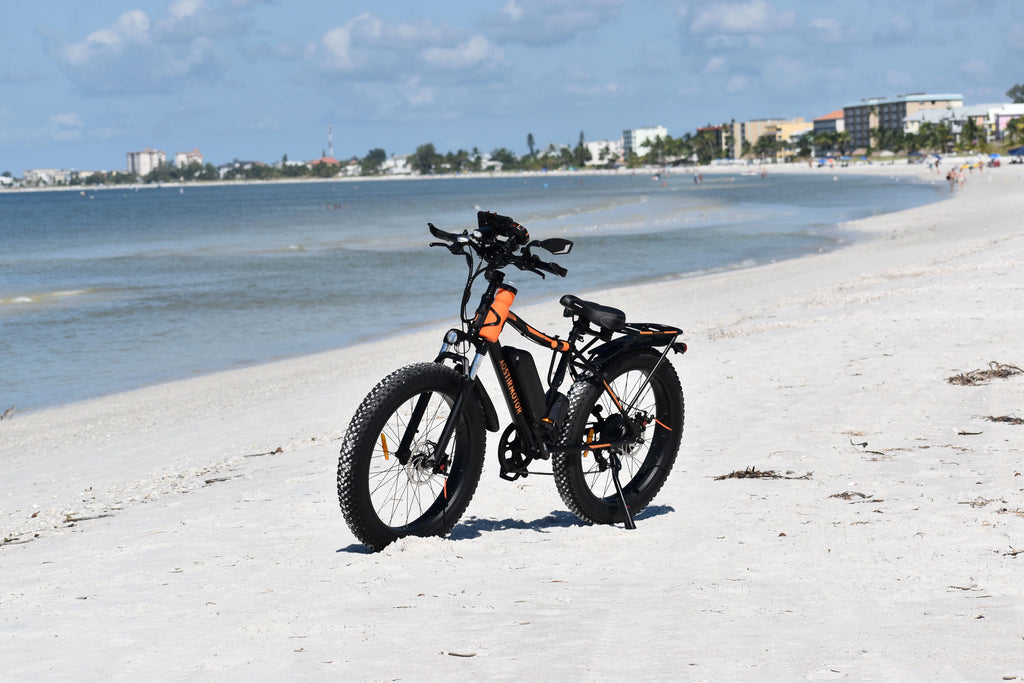 26" 750W Electric Bike Fat Tire 48V 13AH Removable Lithium Battery with Detachable Rear Rack (Black) I355398