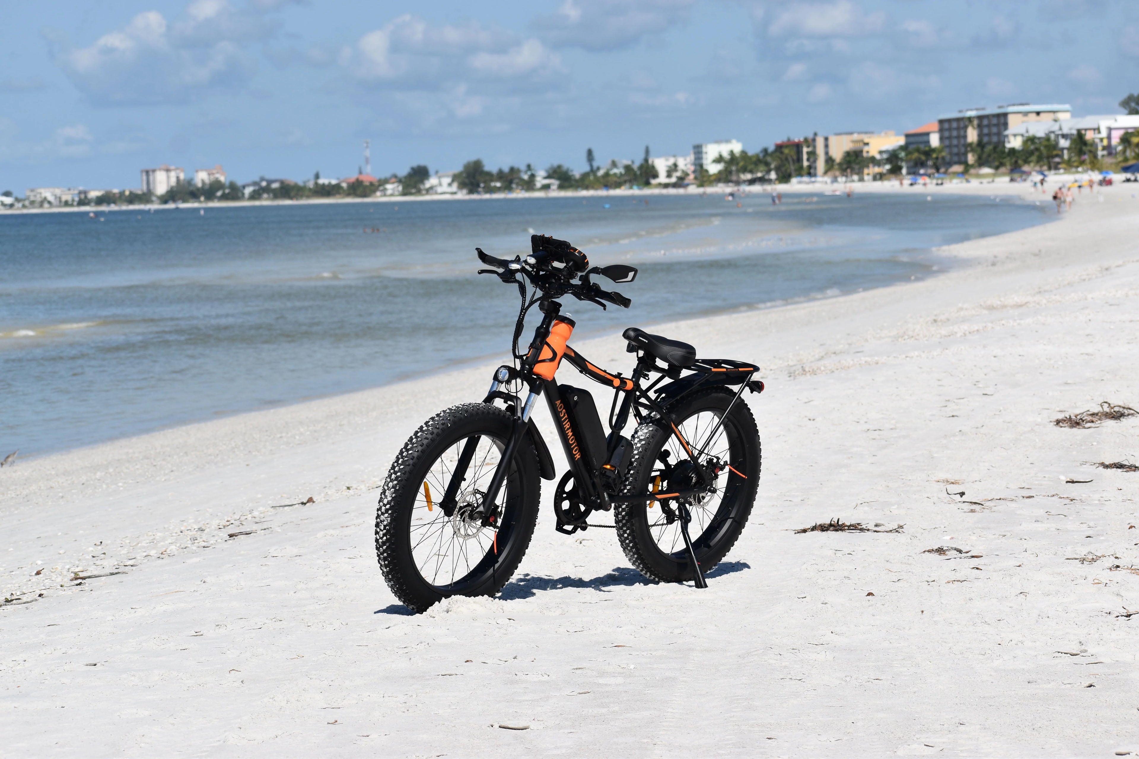 26" 750W Electric Bike Fat Tire 48V 13AH Removable Lithium Battery with Detachable Rear Rack (Black) I355398