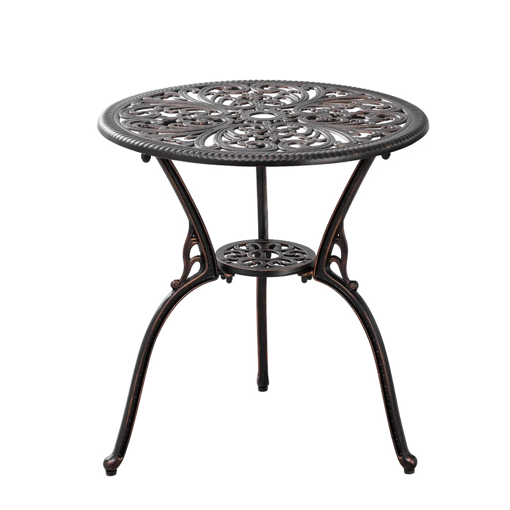 3-Piece Bistro Table and Chairs Set of 2 Outdoor Furniture, Bronze K433