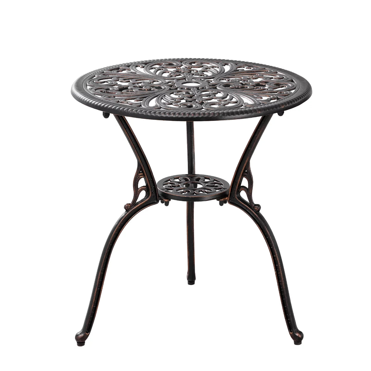 3-Piece Bistro Table and Chairs Set of 2 Outdoor Furniture, Bronze K433