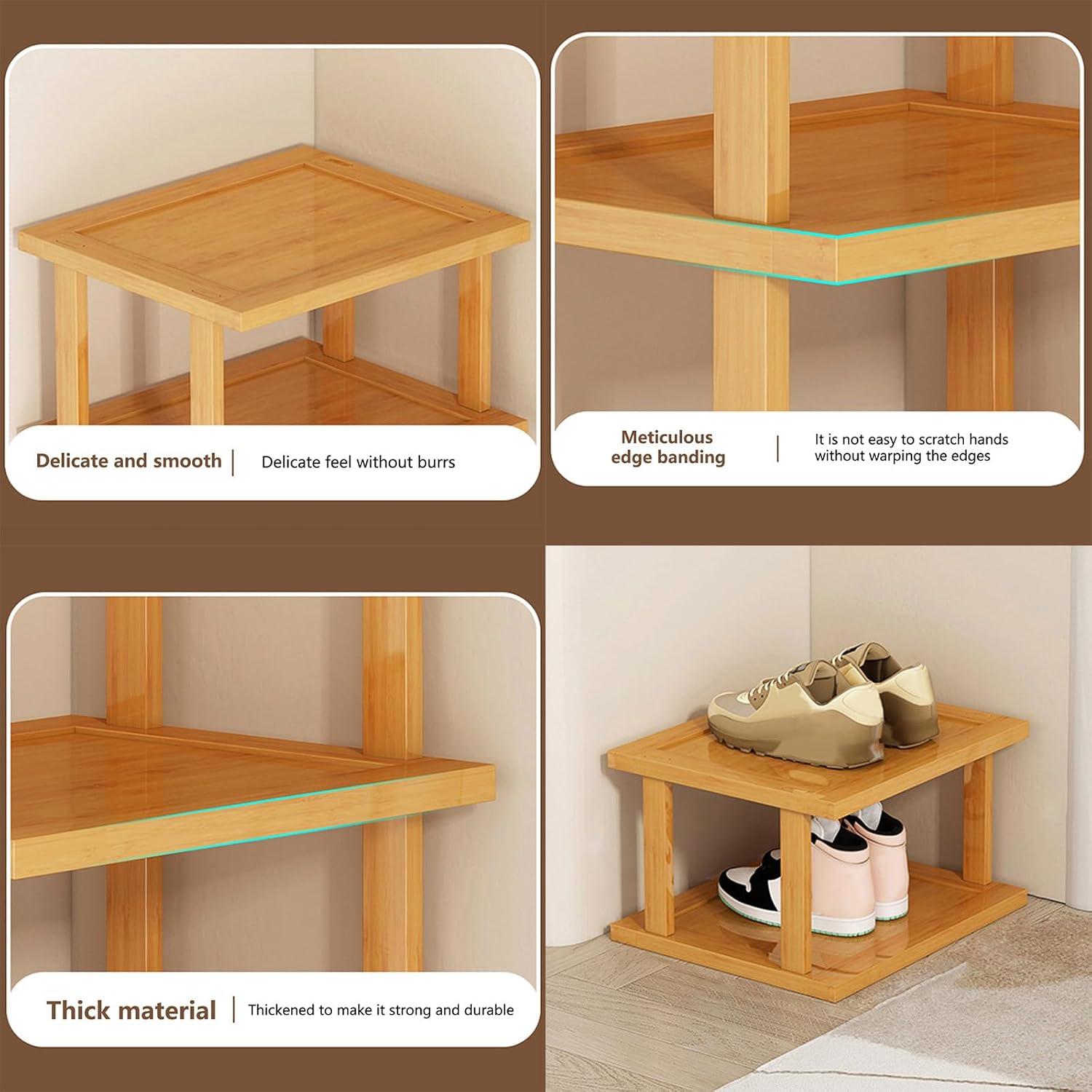 Bamboo 7-Tier Shoe Rack Storage Organizer Shelf B258