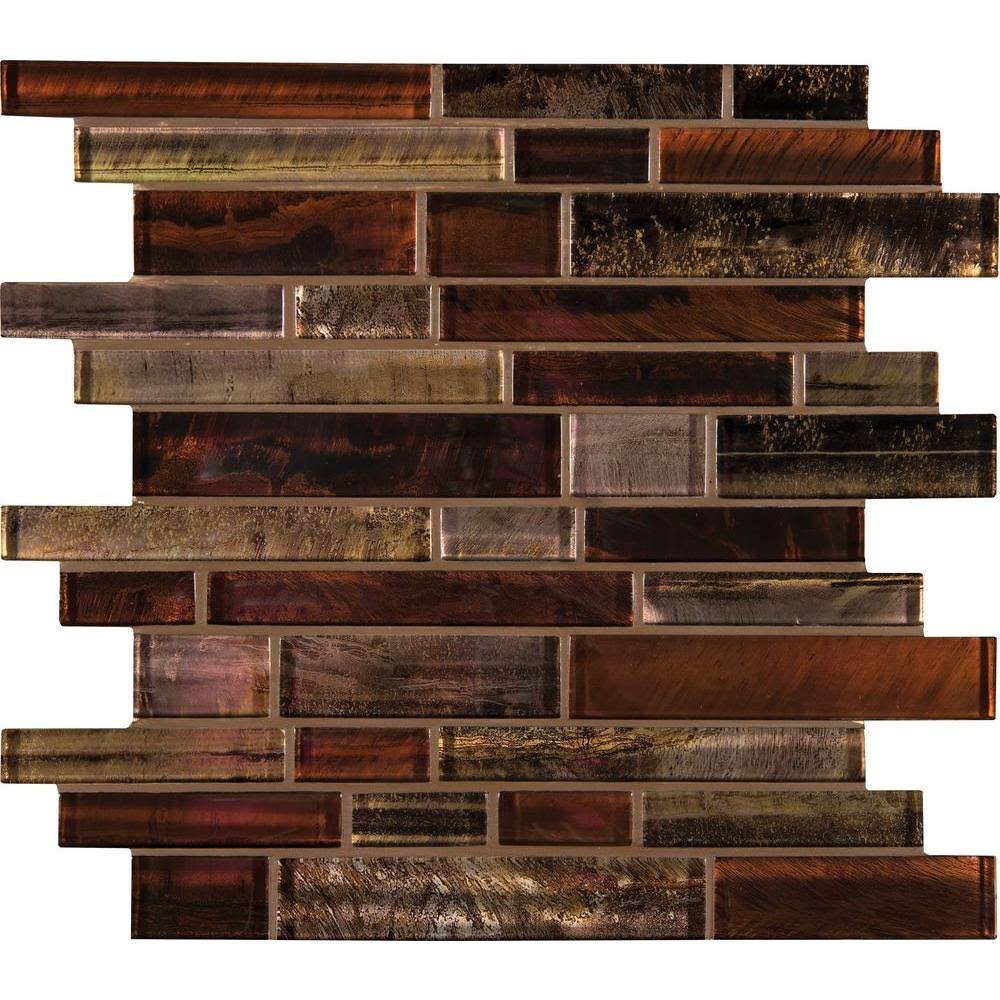 12 in. x 12 in. x 8 mm Glass Mesh-Mounted Mosaic Wall Tile Z107